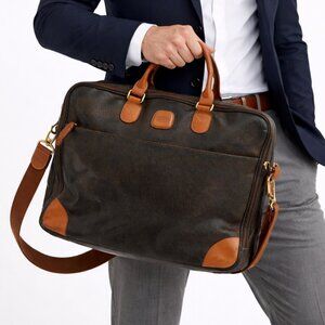 $550 Bric’s Life Leather Briefcase Laptop Bag Italy Business Travel Carryall